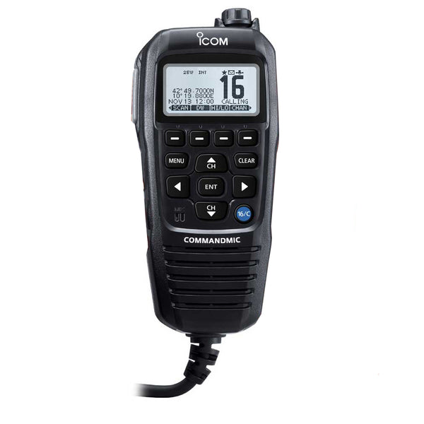 Icom HM195 CommandMic IV with White BlackLit LCD - Black [HM195GB 61 EXP]