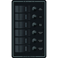 Blue Sea 8373 Water Resistant 6 Position - Black - Vertical Mount Panel [8373]