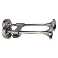 Schmitt Marine Deluxe All-Stainless Shorty Dual Trumpet Horn - 12V [10012]