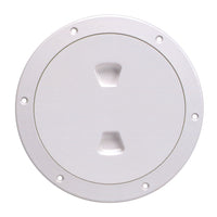 Beckson 6" Smooth Center Screw-Out Deck Plate - White [DP60-W]