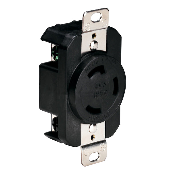 Marinco 305CRRB 125V 30Amp Locking Receptacle - Black [305CRRB]