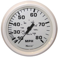 Faria Dress White 4" Speedometer - 80MPH (Pitot) [33113]