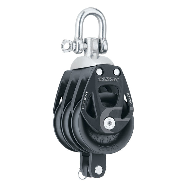 Harken 60mm Triple Aluminum Element Block w/Swivel  Becket [6273]