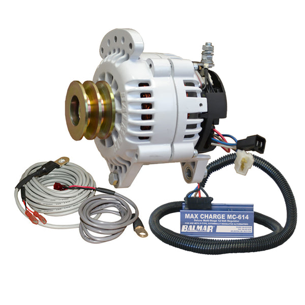 Balmar Alternator 100 AMP Kit 12V 3.15" Dual Foot Saddle Dual Pulley Regulator  Temp Sensor [60-YP-MC-100-DV]